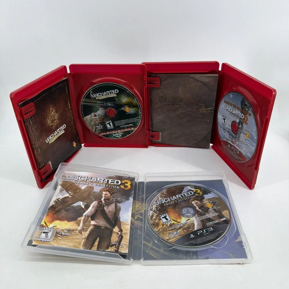 Uncharted 1 2 3 Trilogy 3 Game Lot (Sony PlayStation 3) PS3 CIB Complete in Box